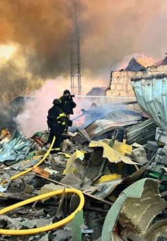 A rocket struck a passenger bus in Kharkiv, killing three people.