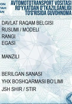 O‘zbekistonda avtomototransport guvohnomasi besh yillik muddatda beriladi