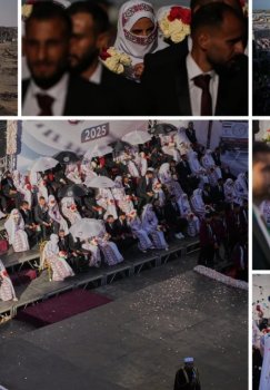 A mass wedding ceremony for three hundred couples held in Gaza Strip
