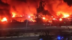 A major fire occurred at the Uch Qahramon market