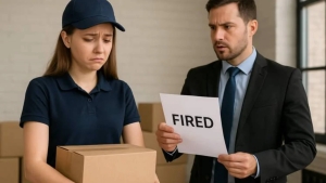 The woman who arrived early at work was fired