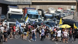 A large demonstration against the Gaza war took place in Israel