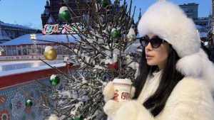 Parizoda is enjoying the beauty of the Moscow winter