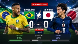 Braziliya Yaponiyaga qarshi to'p nazoratida ustunlik qilmoqda