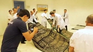 The Kiswah of the Kaaba brought to Uzbekistan