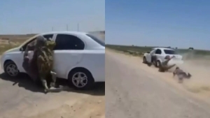 A driver in Kashkadarya pulled people off the ground