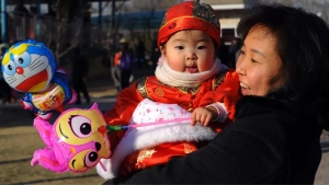 Birth rate in China has dropped to a record low
