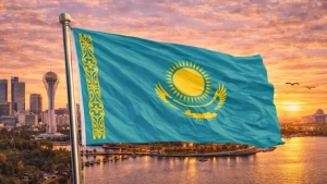 The flag of Kazakhstan was named the most beautiful flag in the world