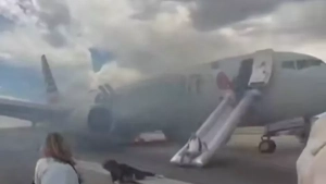 A fire broke out on an American Airlines plane
