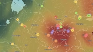 What is the air quality like in Uzbekistan today?