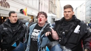 Irish activists complained about police violence at the Berlin demonstration