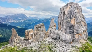 Rocks frequently fall in the Dolomite Mountains