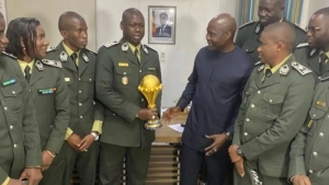 Africa Cup displayed in Senegal prison