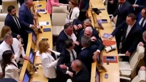 Gruziya parlamentida deputatlar o'rtasida mushtlashuv yuzaga keldi