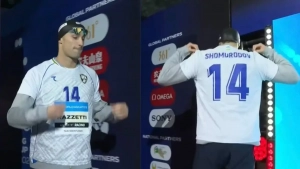 Italiyalik suzuvchi musobaqaga Eldor Shomurodovning futbolkasida chiqib keldi