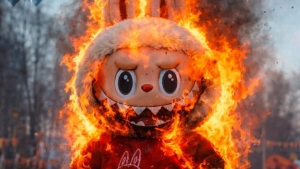Labubu Tulumi is lit at the Maslenitsa festival in Lipetsk