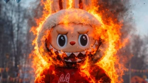 Labubu Tulumi is lit at the Maslenitsa festival in Lipetsk