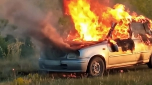 In Pulia, a man killed his wife and set his car on fire