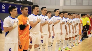 Uzbekistan futsal players in the first match against Tajikistan!