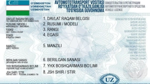 O‘zbekistonda avtomototransport guvohnomasi besh yillik muddatda beriladi