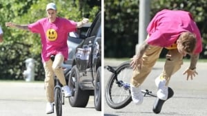 Justin Bieber fell and injured his rib