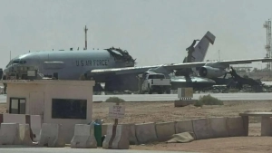 After an Iranian strike, a US reconnaissance aircraft split in two.