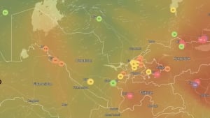 What is the air quality like in Uzbekistan today?