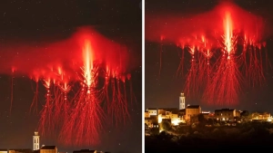 Korsika osmonida noyob va sirli qizil spritlar tasvirga olindi