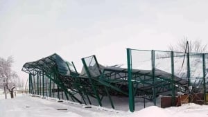 The roof of the football field in Jizzakh collapsed