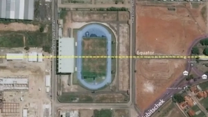 The stadium in Makapa is located on the equator line