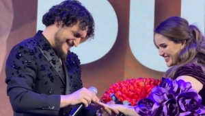 Shahlo Salayeva's hand was requested on stage