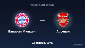 Bavariya va Arsenal chempionlar ligasida uchrashadi