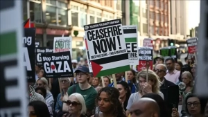 Londoners held a large demonstration for Gaza