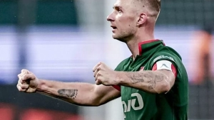 Barinov speaks to the press after the contract is extended