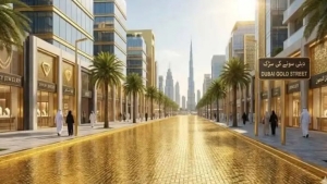 A street coated with gold is being constructed in Dubai