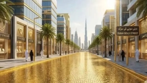 A street coated with gold is being constructed in Dubai