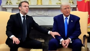 What did Macron say about the results of his meeting with Trump?