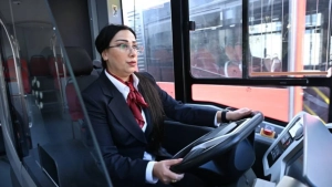 Female drivers started driving buses in Baku