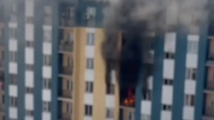 A fire broke out in an apartment building in Bektemir