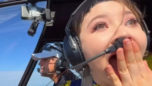 Blogger Zebo Rahimova fulfilled her dreams by flying in a helicopter in Brazil