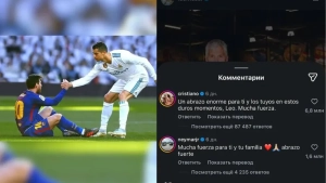 Krishtianu Ronaldu Lionel Messining sahifasida rekord darajadagi izoh qoldirdi