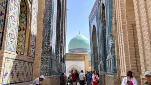 The number of tourists visiting Uzbekistan has increased to a record high
