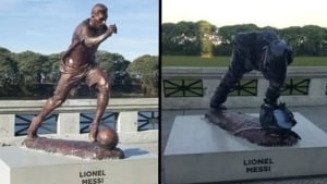 Statue dedicated to Messi vandalized again