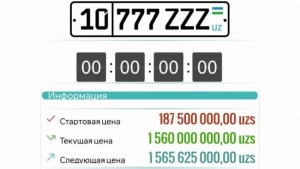 A unique car number was sold at a record price in Tashkent