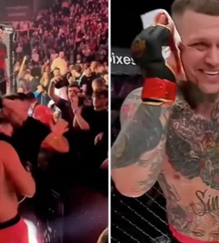 In an MMA fight, the athlete bit the opponent's ear