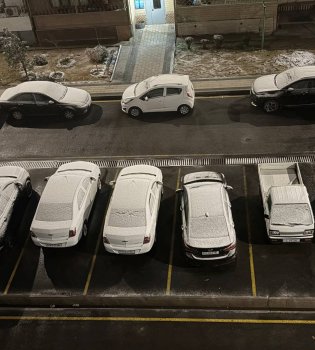 В Ташкенте весной неожиданно пошел снег