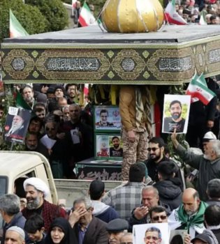 Iranian General Nayini was buried with national honors.