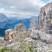 Rocks frequently fall in the Dolomite Mountains