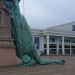 Strong wind toppled the Statue of Liberty