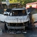 The car that was on fire in Samarkand is being extinguished